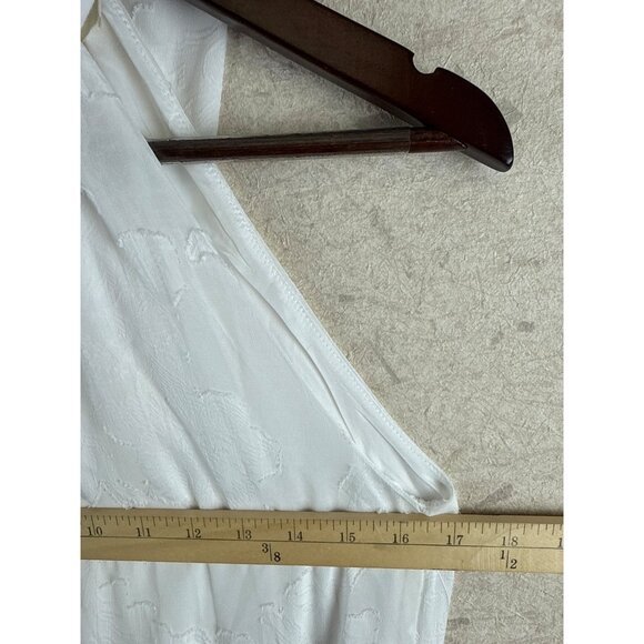 Melloday Jacquard Women's Midi Sundress Ivory Sleeveless Mock Neck Small NEW - Picture 12 of 16